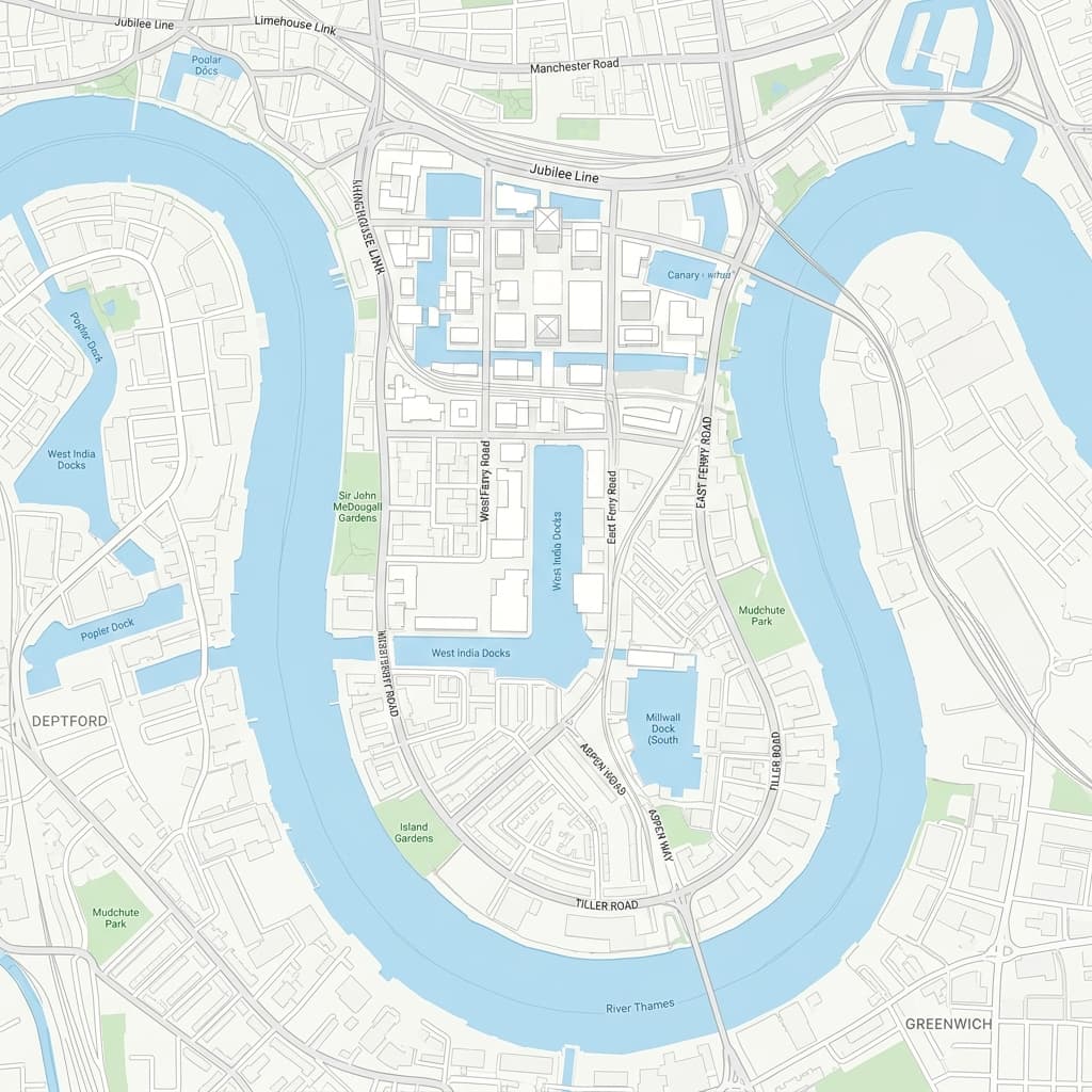 Map of Canary Wharf, London
